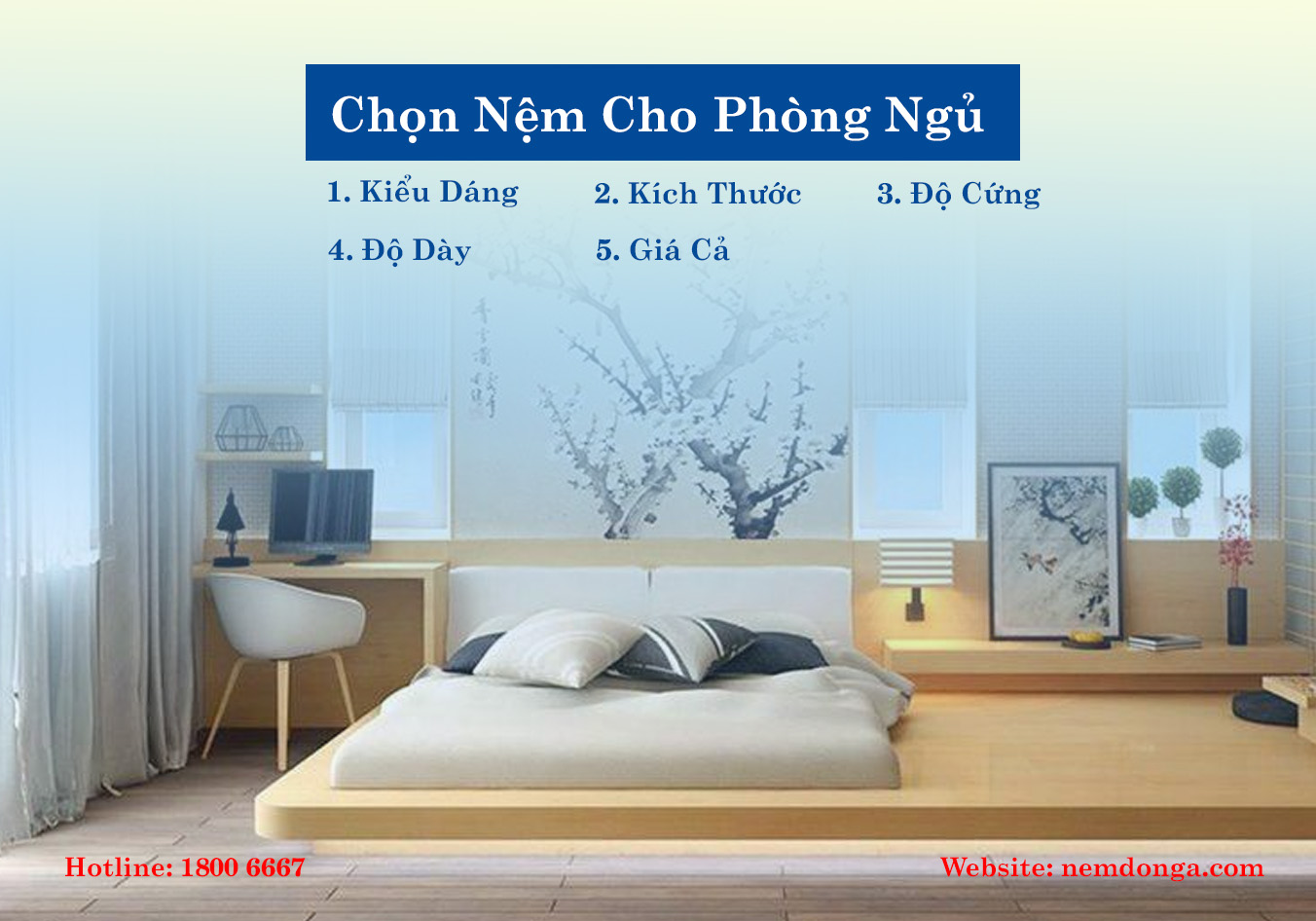 chọn nệm cho phòng ngủ