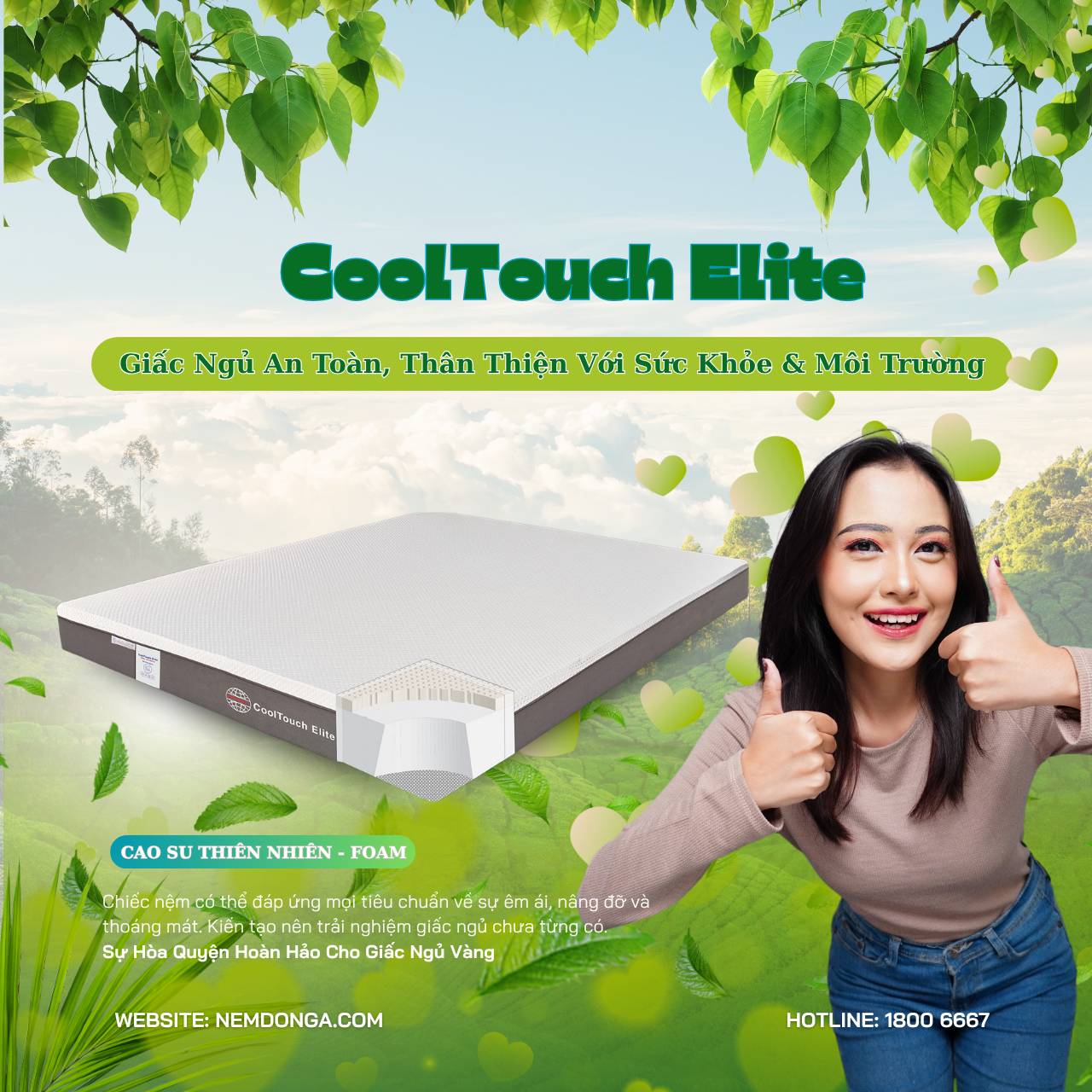 Nệm Đông Á Cooltouch Elite: An Toàn, Lành Tính, Thân Thiện Môi Trường Cho Giấc Ngủ